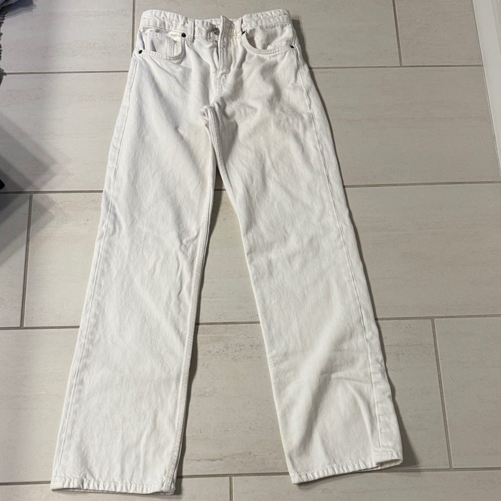 Women’s Zara  White Straight-Leg Jeans